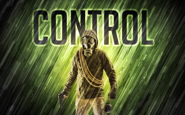 Güvenlik kavramı olan gizemli bir adam.