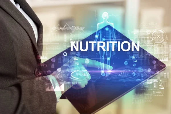 Electronic Medical Record Nutrition Inscription Medical Technology Concept — 스톡 사진