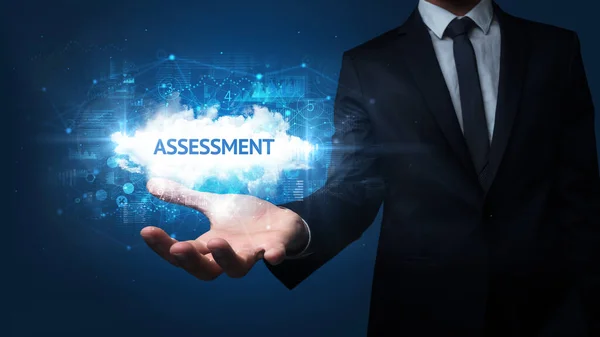 Hand Businessman Houdt Assessment Inscriptie Succesvol Business Concept — Stockfoto