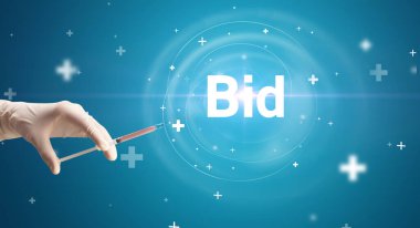 Şırınga iğnesi ile virüs aşısı ve teklif kısaltması, panzehir konsepti