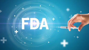 Şırınga iğnesi ile virüs aşısı ve FDA kısaltması, panzehir konsepti