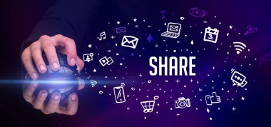 Paylaşımlı kablosuz ağ bağlantısı, sosyal medya kavramı