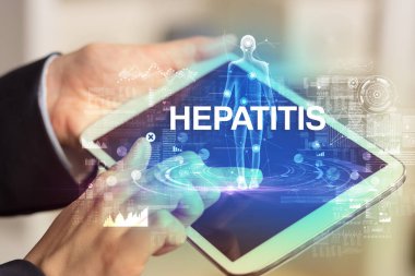 HEPATITIS yazıtlı elektronik tıbbi kayıt, tıbbi teknoloji konsepti