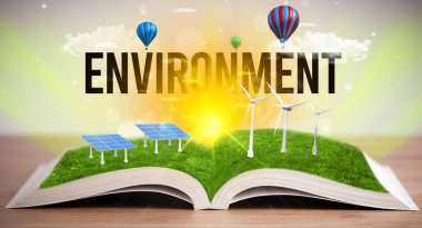 ENVIRONMENT yazıtlı açık kitap, yenilenebilir enerji kavramı