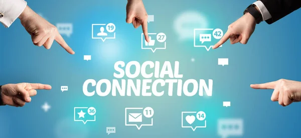 Gros Plan Sur Inscription Social Connection Concept Réseautage Social — Photo