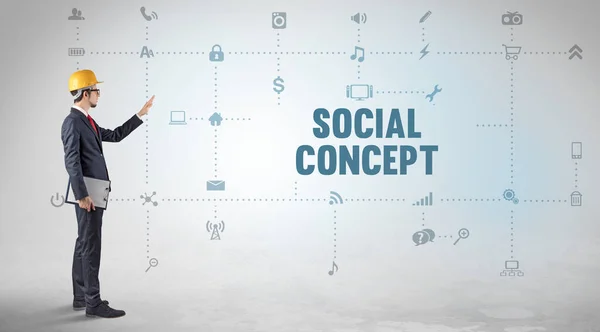 Social Concept Yazıt Kavramına Sahip Yeni Bir Sosyal Medya Platformu — Stok fotoğraf