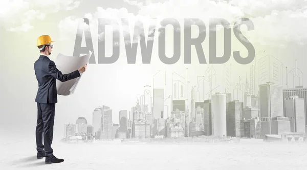 Adwords 새로운 개념을 사업가 — 스톡 사진