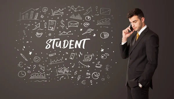 Podnikatelské Myšlení Nápisem Student Koncepce Podnikatelského Vzdělávání — Stock fotografie