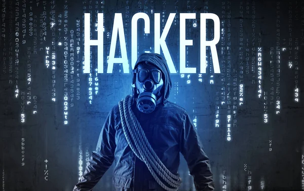 Bezimienny Haker Napisem Hacker Koncepcja Hakowania — Zdjęcie stockowe