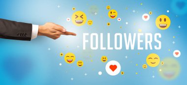 FOLLOWERS yazıtlarına, sosyal medya kavramına yakın çekim