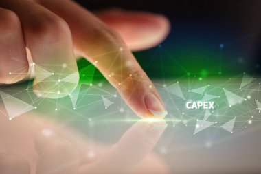 CapPEX yazıtlı parmak dokunma tableti, iş konsepti