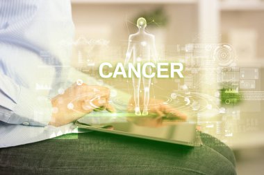 CANCER yazıtlı elektronik tıbbi kayıt, tıbbi teknoloji konsepti