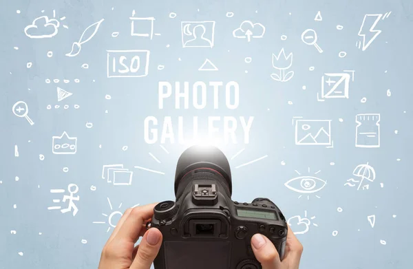 디지털 카메라와 Gallery 카메라 — 스톡 사진