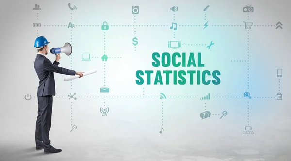 Social Statistics Yazıt Kavramına Sahip Yeni Bir Sosyal Medya Platformu — Stok fotoğraf