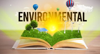 ENVIRONMENTAL yazıtlı açık kitap, yenilenebilir enerji kavramı