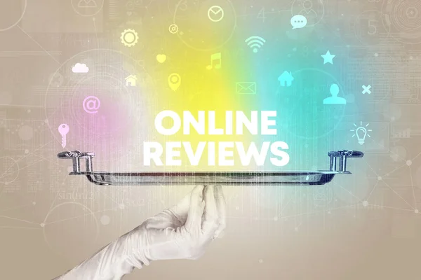 Ober Ten Dienste Van Sociale Netwerken Met Online Reviews Inscriptie — Stockfoto