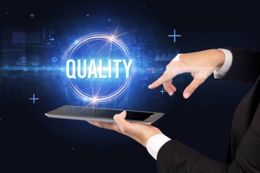 Nitelik yazıtlı bir dokunmatik ekran, yeni teknoloji konsepti