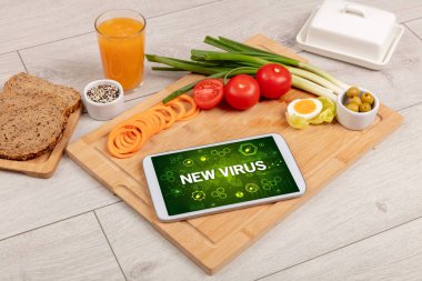 YENİ VIRUS yazıtlı sağlıklı tablet PC bileşimi, bağışıklık sistemi güçlendirme kavramı