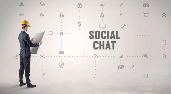 Social Chat Yazma Kavramına Sahip Yeni Bir Sosyal Medya Platformu — Stok fotoğraf