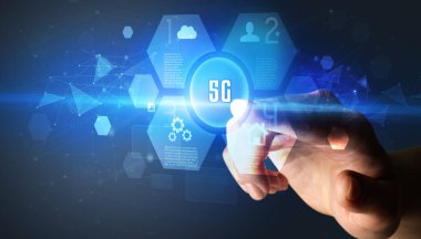 El teması 5G yazması, yeni teknoloji kavramı