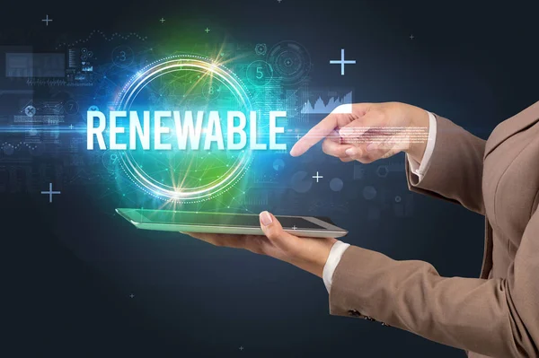 Renewable 비문으로 터치스크린의 새로운 — 스톡 사진