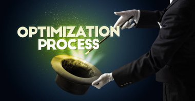 İllüzyonist, iyimserlik Prosedürü, yeni iş modeli konseptiyle sihirbazlık numarası gösteriyor.