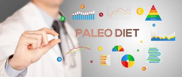 Táplálkozási Egy Pirulát Paleo Diet Felirattal Egészséges Életmód Koncepció — Stock Fotó