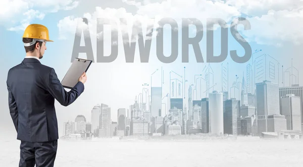 Adwords 새로운 개념을 사업가 — 스톡 사진