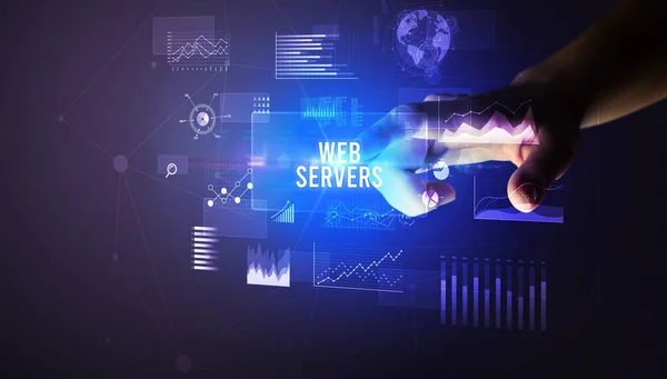 Χειροποίητη Επιγραφή Web Servers Έννοια Νέας Επιχειρηματικής Τεχνολογίας — Φωτογραφία Αρχείου