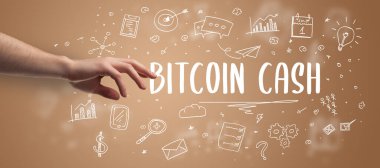 BITCOIN CASH yazıtı, modern iş çözümleri kavramına yakın plan.