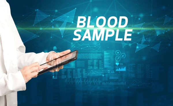 Orvos Jegyzeteket Vágólapra Blood Minta Felirattal Orvosi Diagnózis Koncepció — Stock Fotó