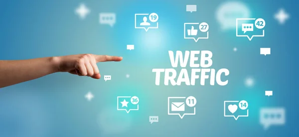 Gros Plan Sur Inscription Web Traffic Concept Réseautage Social — Photo