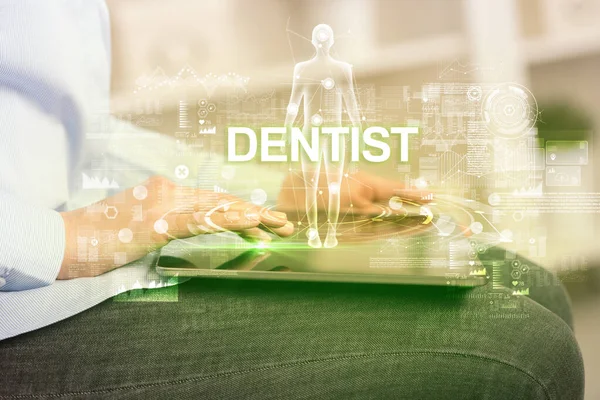 Elektronisch Medisch Dossier Met Dentist Inscriptie Medisch Technologie Concept — Stockfoto