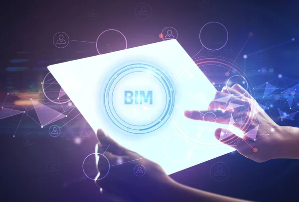 Bim 컨셉의 미래적 태블릿 — 스톡 사진
