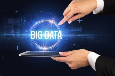 Büyük Veritabanı yazıtlı dokunmatik ekran, yeni teknoloji konsepti