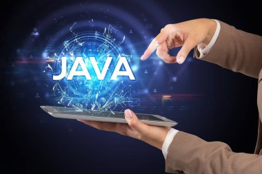 JAVA kısaltmalı dokunmatik ekran, modern teknoloji kavramı