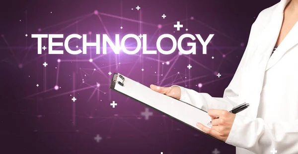 Doktor Tıbbi Kayıtları Technology Yazıtları Tıbbi Konseptle Dolduruyor — Stok fotoğraf