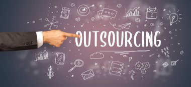 OutTSOURCING yazıt, modern iş çözümleri kavramına yakın çekim