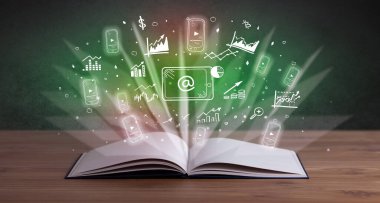 Yukarıda hızlı posta simgeleri olan açık kitapların kapatılması, büyük kar kavramı