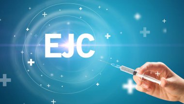 Virüs aşılı şırınga iğnesi ve EJC kısaltması, panzehir konsepti