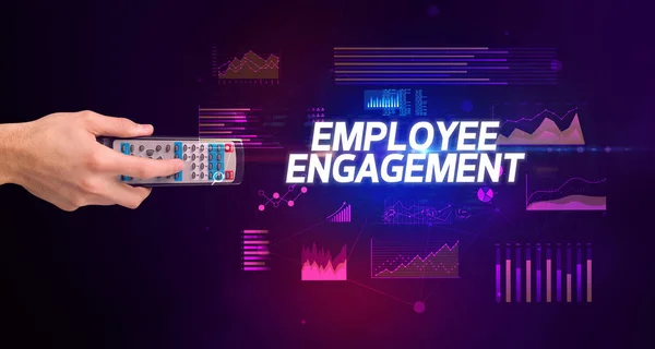 Employee Engagement Yazıtları Siber Konseptiyle Ele Tutuşmak — Stok fotoğraf