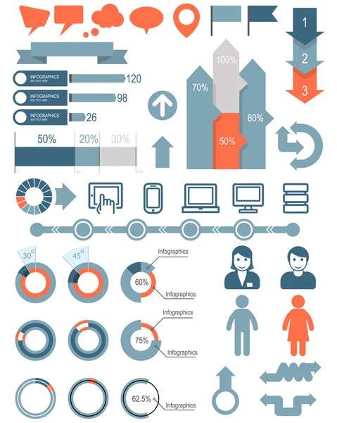 Conjunto de elementos infográficos e ícones — Vetor de Stock