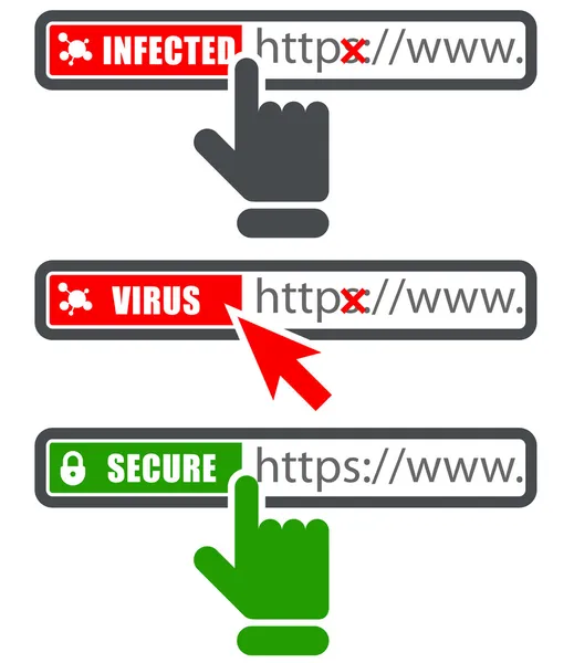 De adresbalk van de browser met https-protocol — Stockvector