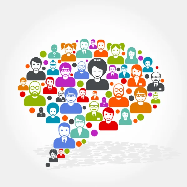 Social networking - speech bubble made of people icons — Stock Vector