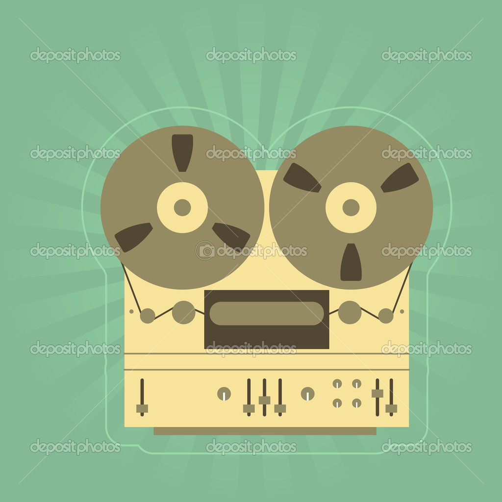 Retro open-reel tape recorder (magnetophone) Stock Vector by ©Lumumba  48107731