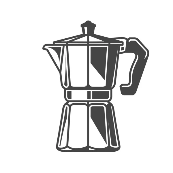 Mokaポット 古典的なコーヒー醸造ケトルのアイコン ベクトル — ストックベクタ