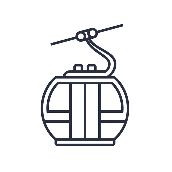 Ski Resort Mountain Cableway Icon Modern Alpine Ropeway Cabin Outline — Image vectorielle