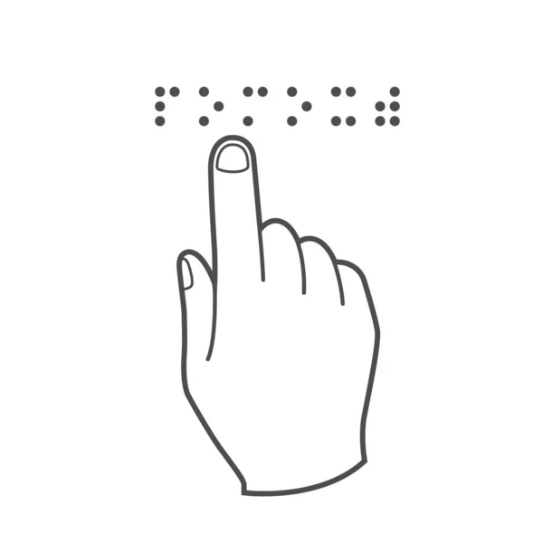 Fonte Braille Inscription Mot Aide Aveugle Lit Doigt Police Pour — Image vectorielle