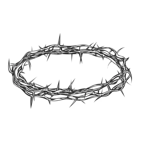 Couronne Épines Couronne Biblique Épines Symbole Crucifixion Vecteur — Image vectorielle