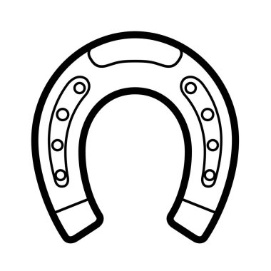 Çizgi biçimi at nalı simgesi, şans ve servet sembolü, vektör